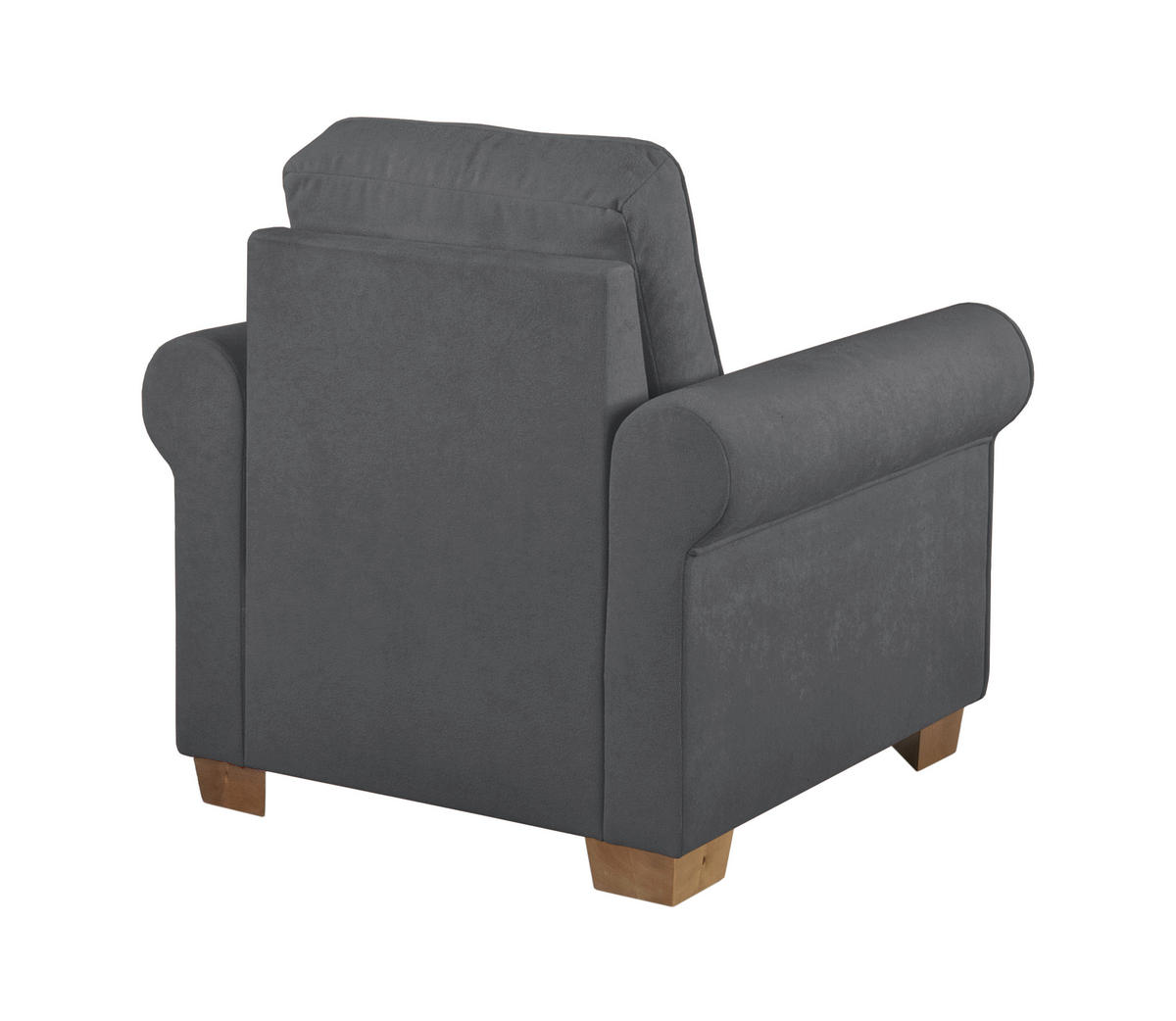 SESSEL in Dunkelgrau  - Dunkelgrau/Buchefarben, Design, Holz/Textil (93/89/82cm) - MID.YOU