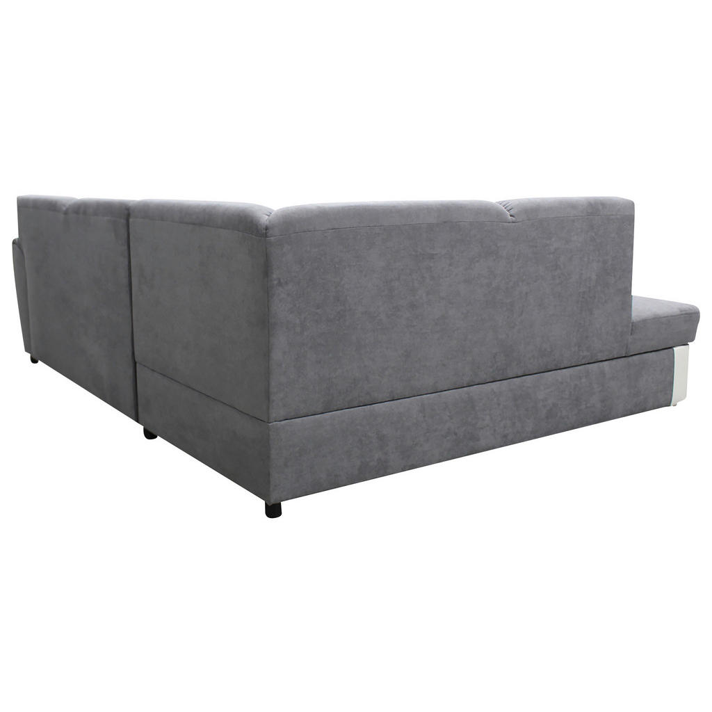 Thumbnail - Mid.you Ecksofa, Grau, Weiß, Textil, 3-Sitzer, Ottomane links, L-Form, 255x196 cm, Made in EU, Wohnzimmer, Sofas & Couch...
