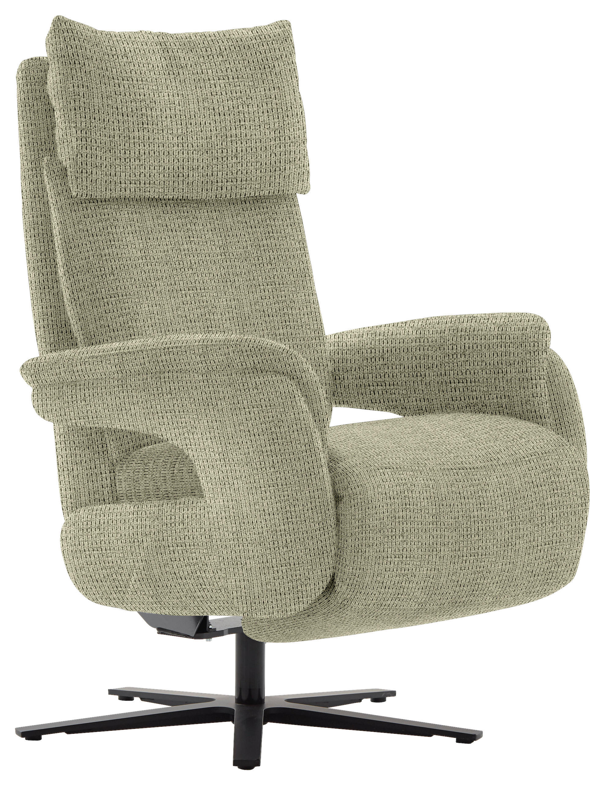 FERNSEHSESSEL in Struktur Grün  - Schwarz/Grün, Modern, Textil/Metall (73/113-117/85cm) - Cantus