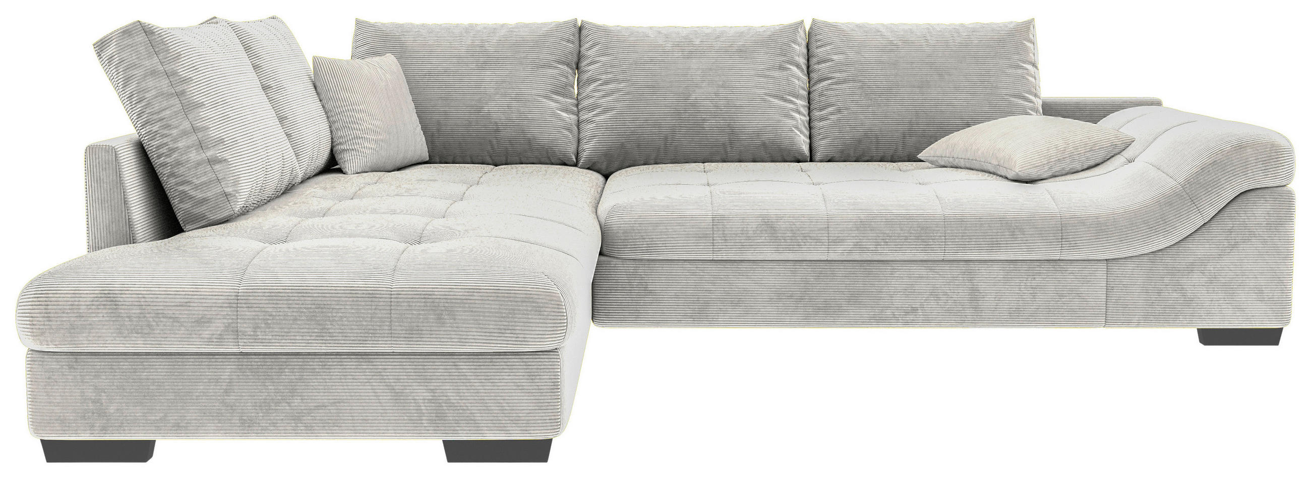 ECKSOFA Naturfarben Cord Zierkissen, Rückenkissen, Rücken echt  - Schwarz/Naturfarben, KONVENTIONELL, Holz/Textil (202/298cm) - Carryhome