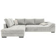 ECKSOFA Naturfarben Cord Zierkissen, Rückenkissen, Rücken echt  - Schwarz/Naturfarben, KONVENTIONELL, Holz/Textil (202/298cm) - Carryhome