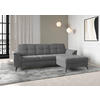 ECKSOFA ZORA E Grau Flachgewebe  - Schwarz/Grau, MODERN, Textil/Metall (262/164cm) - Sit & More