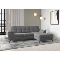 ECKSOFA ZORA E Grau Flachgewebe  - Schwarz/Grau, MODERN, Textil/Metall (262/164cm) - Sit & More