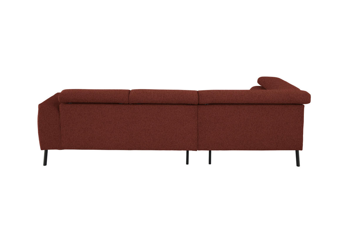 ECKSOFA in Chenille Rostfarben  205/280 cm  - Rostfarben/Schwarz, Design, Textil/Metall (205/280cm) - Xora