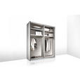 SCHWEBETÜRENSCHRANK 188/222/68 cm 2-türig Eiche Artisan, Elfenbein  - Elfenbein/Schwarz, Design, Glas/Holzwerkstoff (188/222/68cm) - Dieter Knoll
