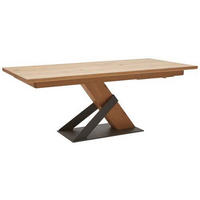 ESSTISCH Wildeiche furniert, massiv, mehrschichtige Massivholzplatte (Tischlerplatte) rechteckig Anthrazit, Eichefarben  - Eichefarben/Anthrazit, Natur, Holz/Metall (200/100/76,5cm) - Voglauer