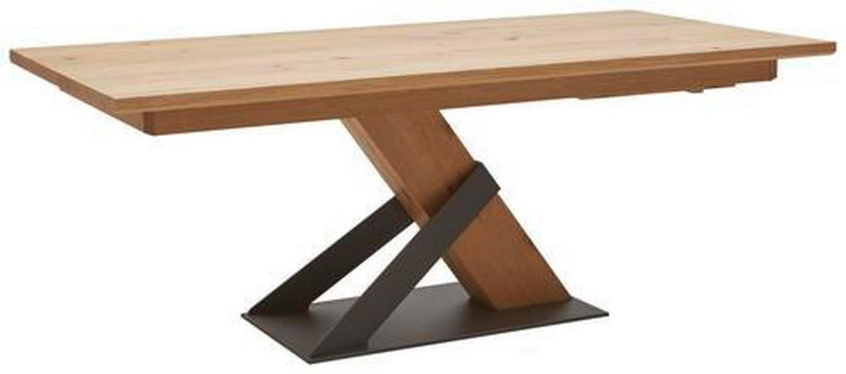 ESSTISCH Wildeiche furniert, massiv, mehrschichtige Massivholzplatte (Tischlerplatte) rechteckig Anthrazit, Eichefarben  - Eichefarben/Anthrazit, Natur, Holz/Metall (200/100/76,5cm) - Voglauer