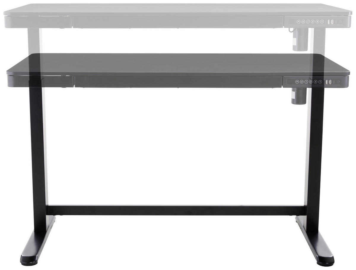 PÍSACÍ STÔL, čierna, 120/60/72 cm - čierna, Modern, kov/kompozitné drevo (120/60/72cm) - Livetastic