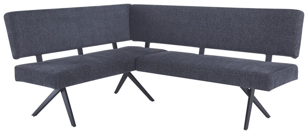 ECKBANK 150/190 cm  in Dunkelgrau  - Dunkelgrau/Schwarz, KONVENTIONELL, Textil/Metall (150/190cm) - MID.YOU
