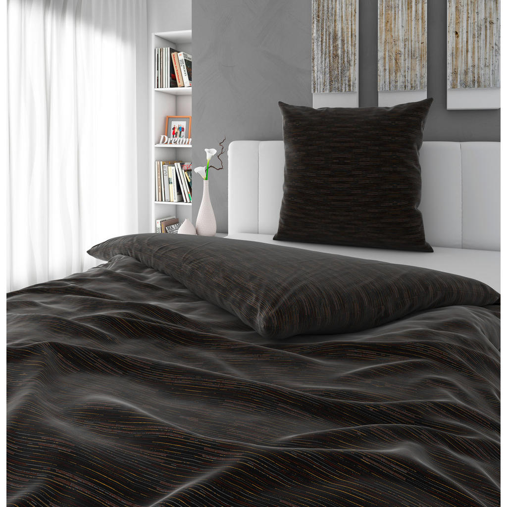 Thumbnail - Bio:Vio Bettwäsche, Schwarz, Textil, Graphik, 155x220 cm, Grüner Punkt, Gots, Hohenstein, Oeko-Tex® Standard 100, atmung...