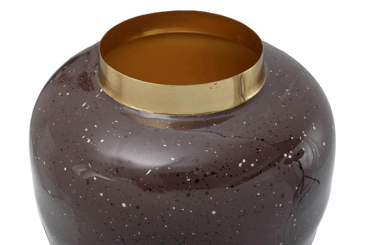 VASE 19 cm  - Goldfarben/Braun, Trend, Metall (20/20/19cm) - Kayoom