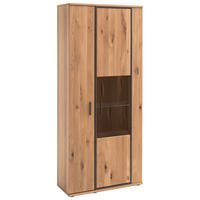 VITRINE Anthrazit, Eichefarben  90/209/37 cm  - Eichefarben/Anthrazit, Konventionell, Glas/Holz (90/209/37cm) - Landscape