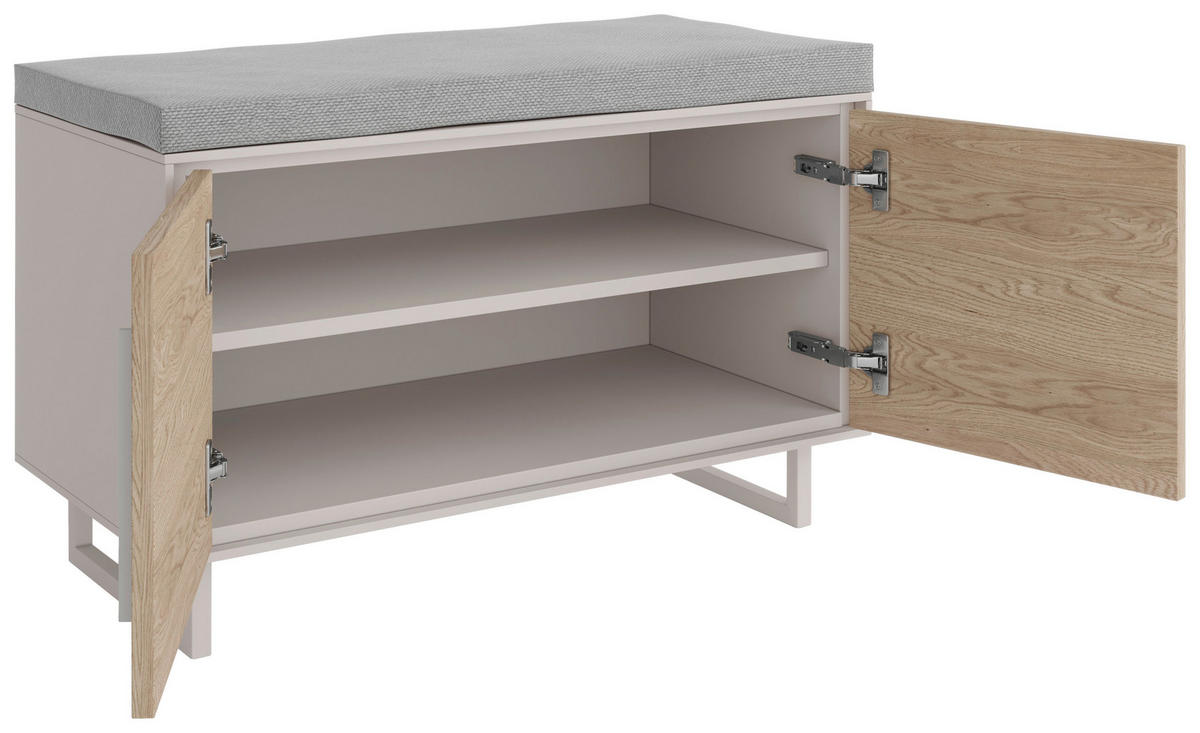 GARDEROBENBANK - Kaschmir/Eiche Bianco, Design, Holz/Holzwerkstoff (82/52/40cm) - Livetastic