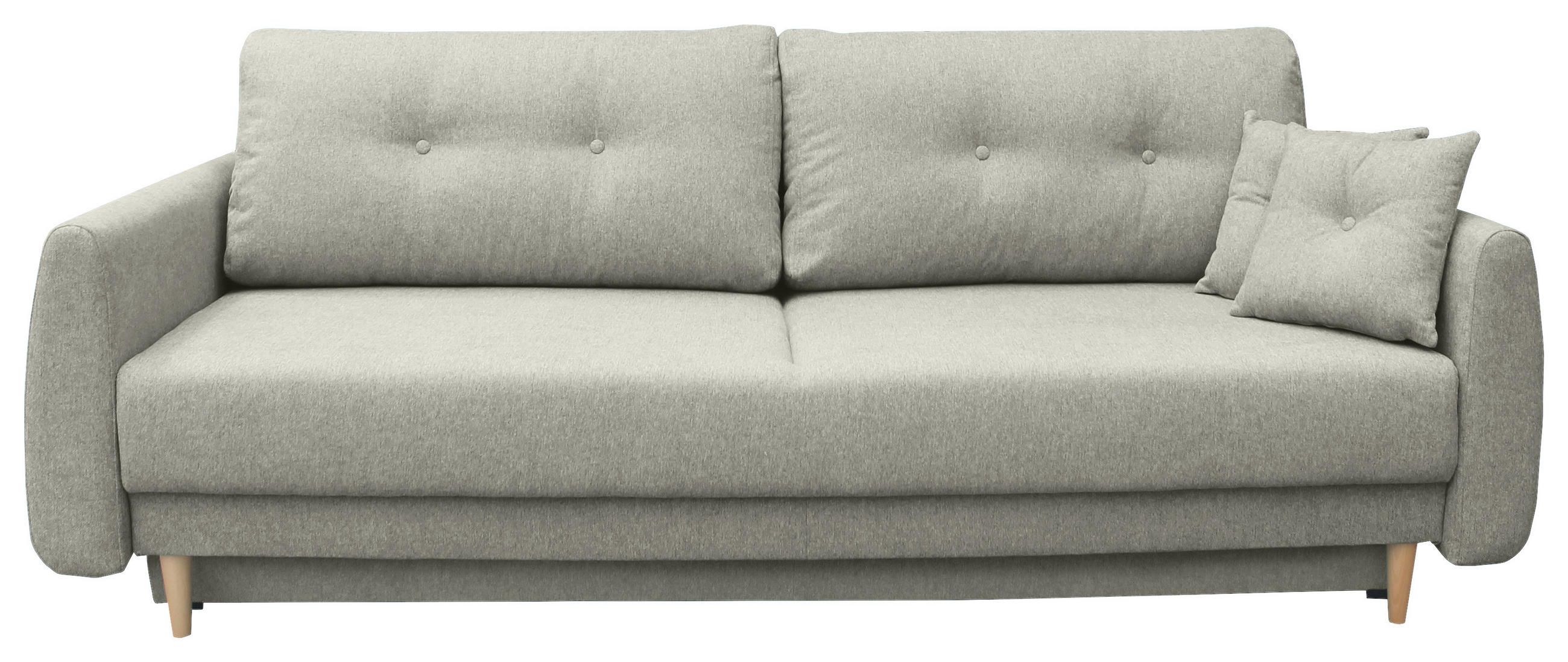 SCHLAFSOFA Webstoff Beige  - Beige/Buchefarben, KONVENTIONELL, Holz/Textil (220/90/95cm) - Carryhome