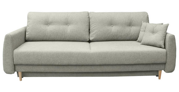 SCHLAFSOFA  mit Liegefunktion, Schlafen auf Sitzhöhe, Rücken echt Webstoff Beige  - Beige/Buchefarben, KONVENTIONELL, Holz/Textil (220/90/95cm) - Carryhome