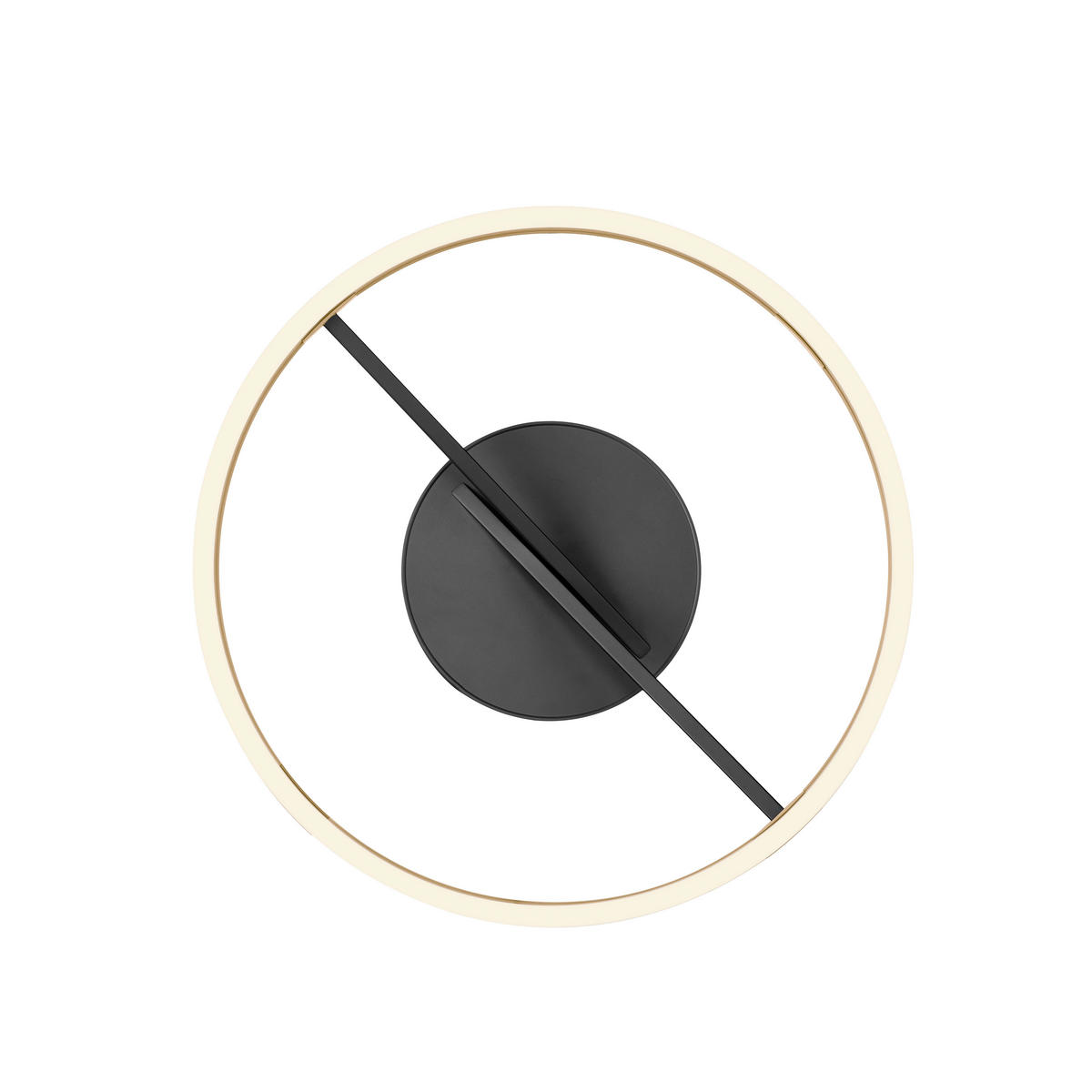 LED-DECKENLEUCHTE 60/60/17.8 cm  - Messingfarben/Schwarz, Design, Kunststoff/Metall (60/60/17.8cm) - Neuhaus PURE