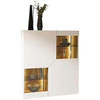 HIGHBOARD Weiß, Wildeiche  112/130/43 cm  - Wildeiche/Weiß, Design, Glas/Holz (112/130/43cm) - Voglauer