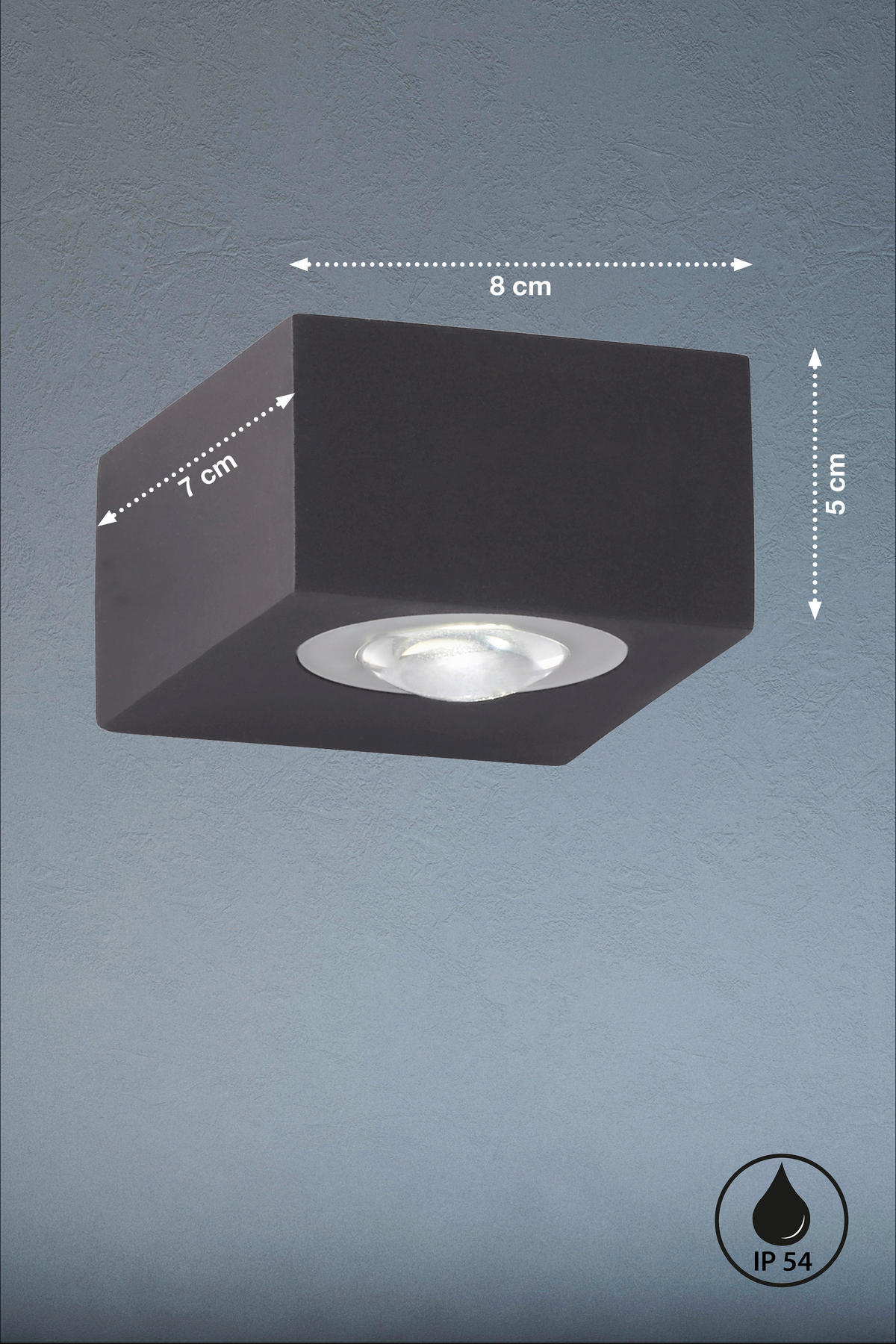LED-AUSSENLEUCHTE - Schwarz, Design, Metall (8,3/5,3cm) - Fischer & Honsel