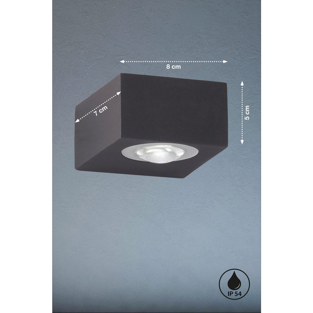 Thumbnail - Fischer & Honsel LED-AUßENLEUCHTE Helsinki, Schwarz, Metall, F, 8.3x5.3 cm, Lampen & Leuchten, Außenbeleuchtung, Außenle...