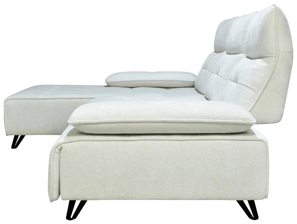 ECKSOFA Creme Chenille  - Creme/Schwarz, Design, Kunststoff/Textil (162/314cm) - Livetastic