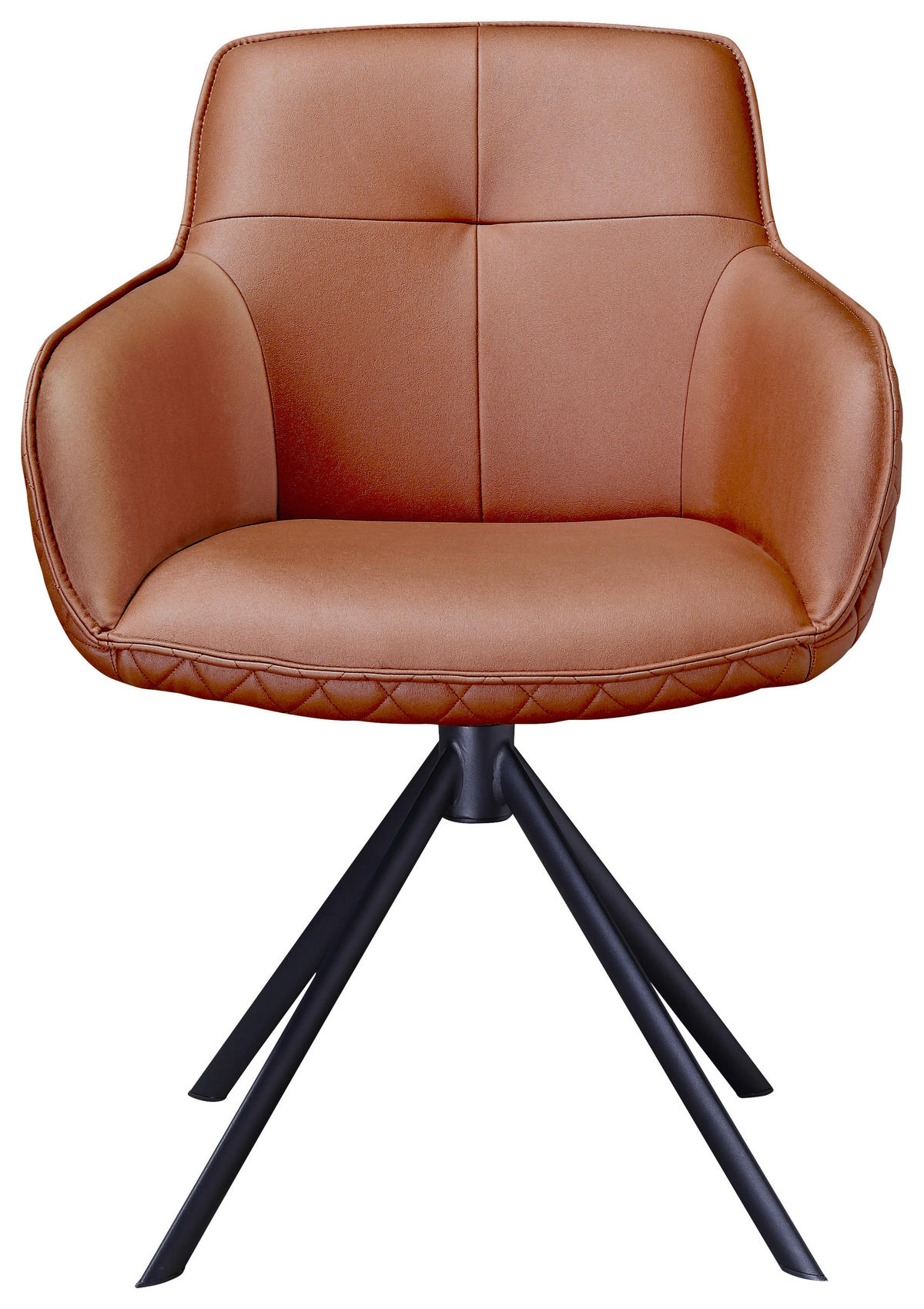 ARMLEHNSTUHL  in Eisen Mikrofaser  - Cognac/Schwarz, Design, Textil/Metall (60,5/83,5/62,5cm) - Novel