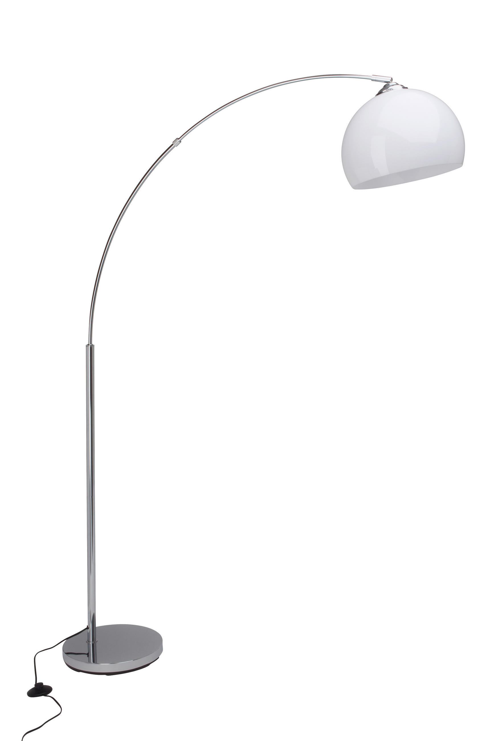 BOGENLEUCHTE    - Chromfarben/Weiß, KONVENTIONELL, Kunststoff/Metall (166/30/122cm) - Brilliant