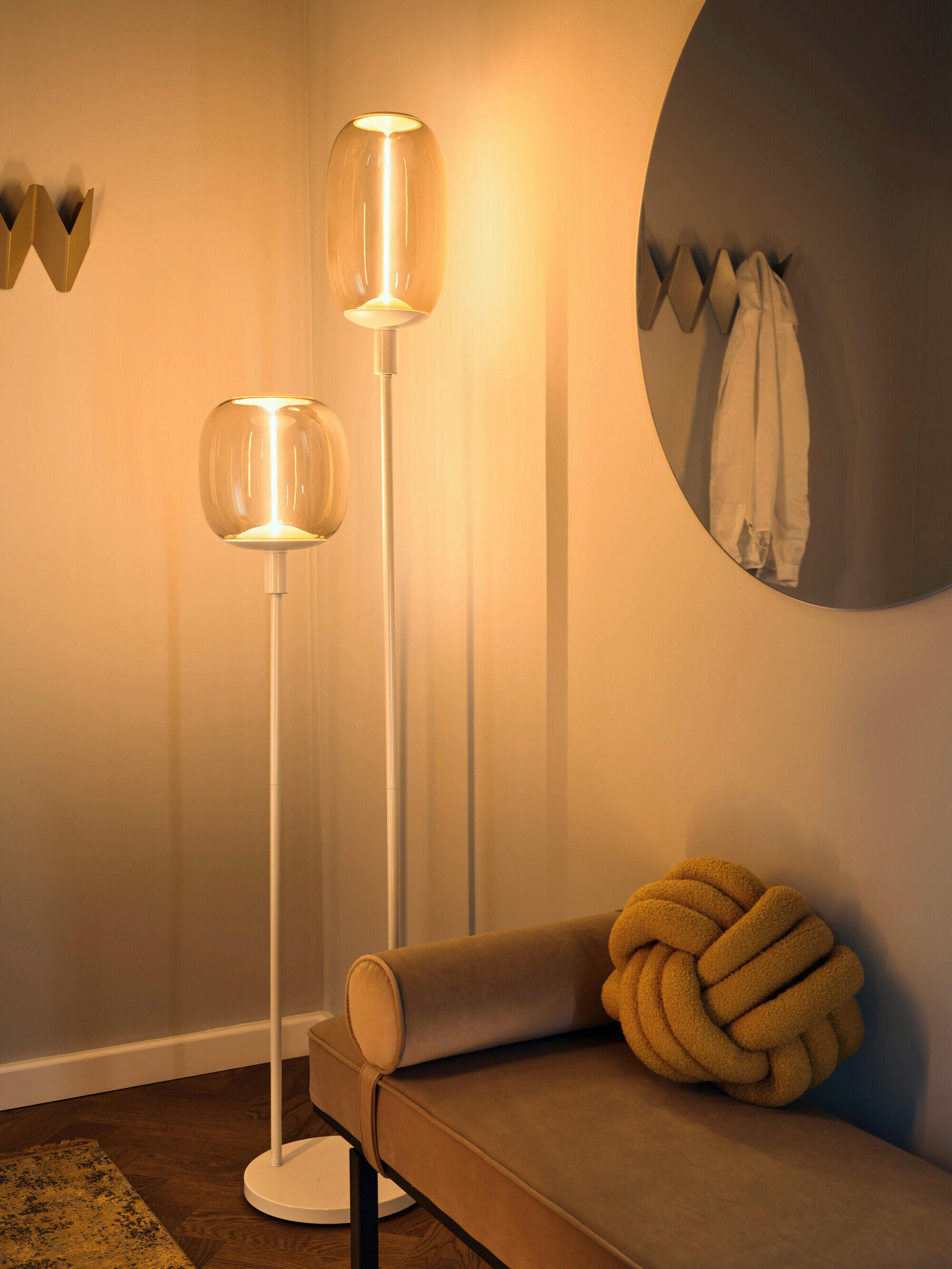 STEHLEUCHTE 32/146 cm    - Beige, Basics, Metall (32/146cm) - Osram