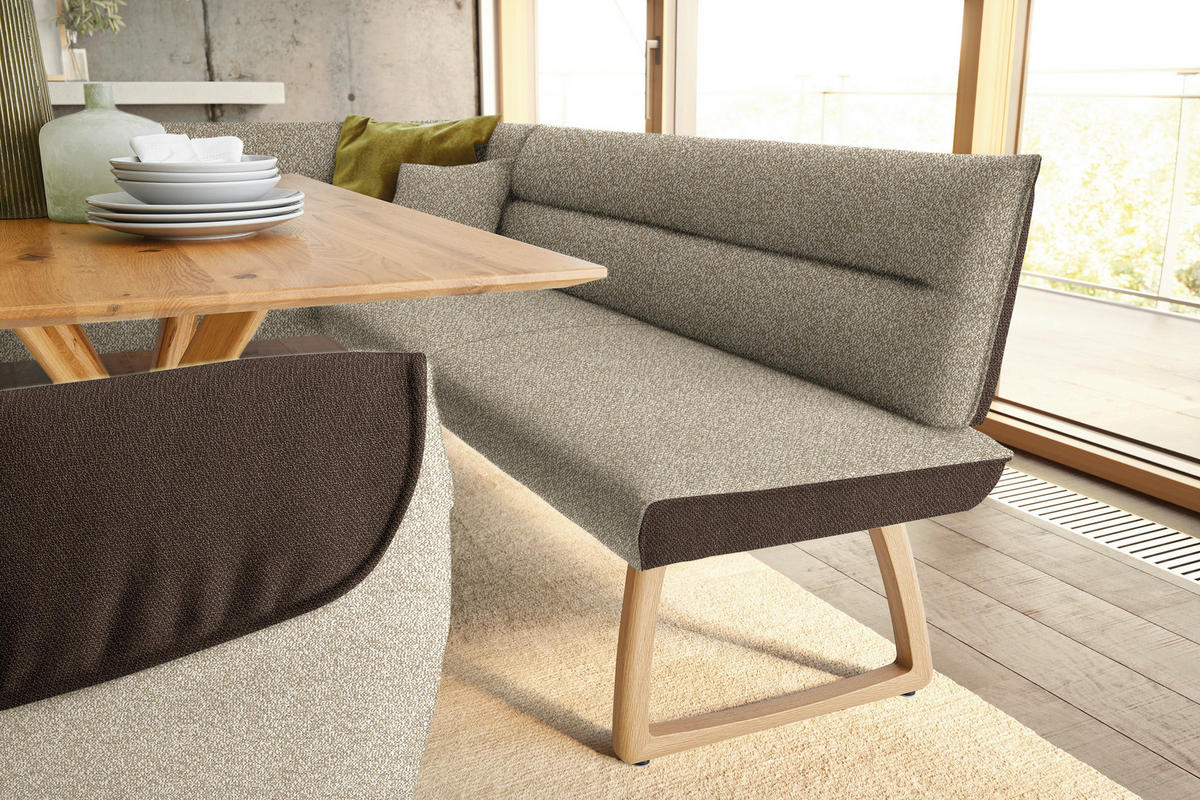 ECKBANK 237/162 cm  in Braun, Beige  - Eichefarben/Beige, Design, Holz/Textil (237/162cm) - Koinor