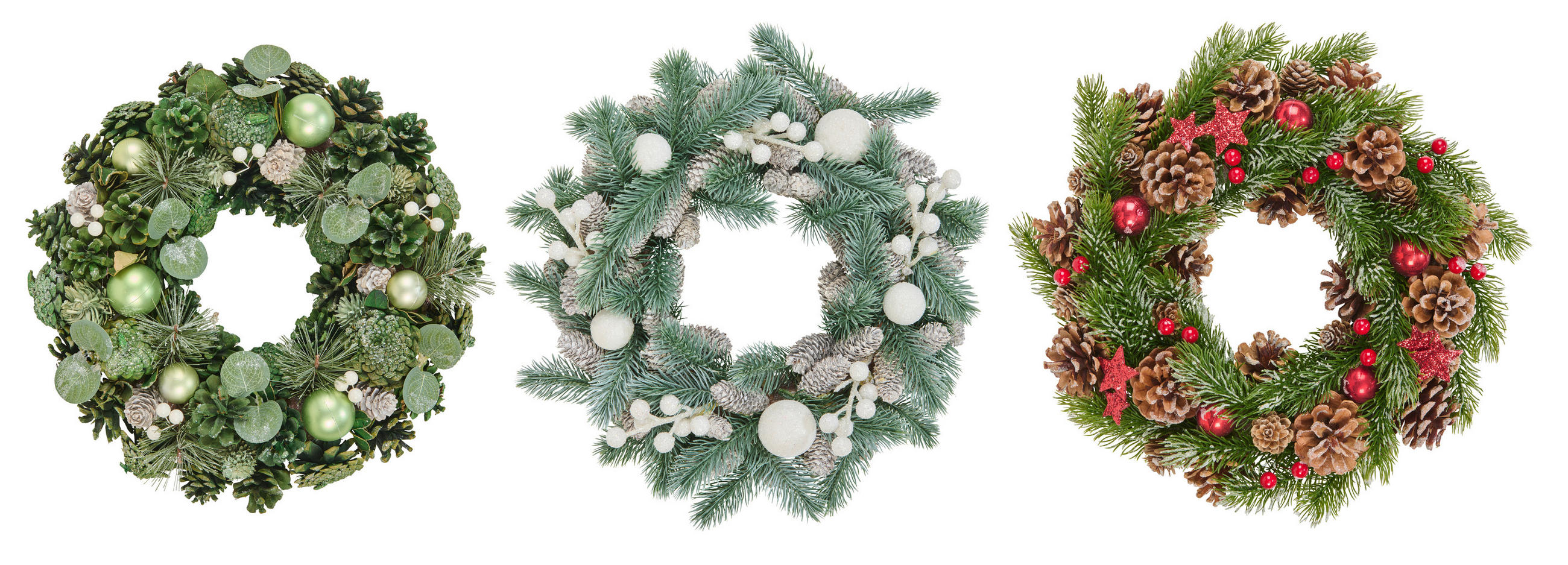 ADVENTSKRANS - skogsgrön, Lifestyle, plast/naturmaterial (34cm) - X-Mas