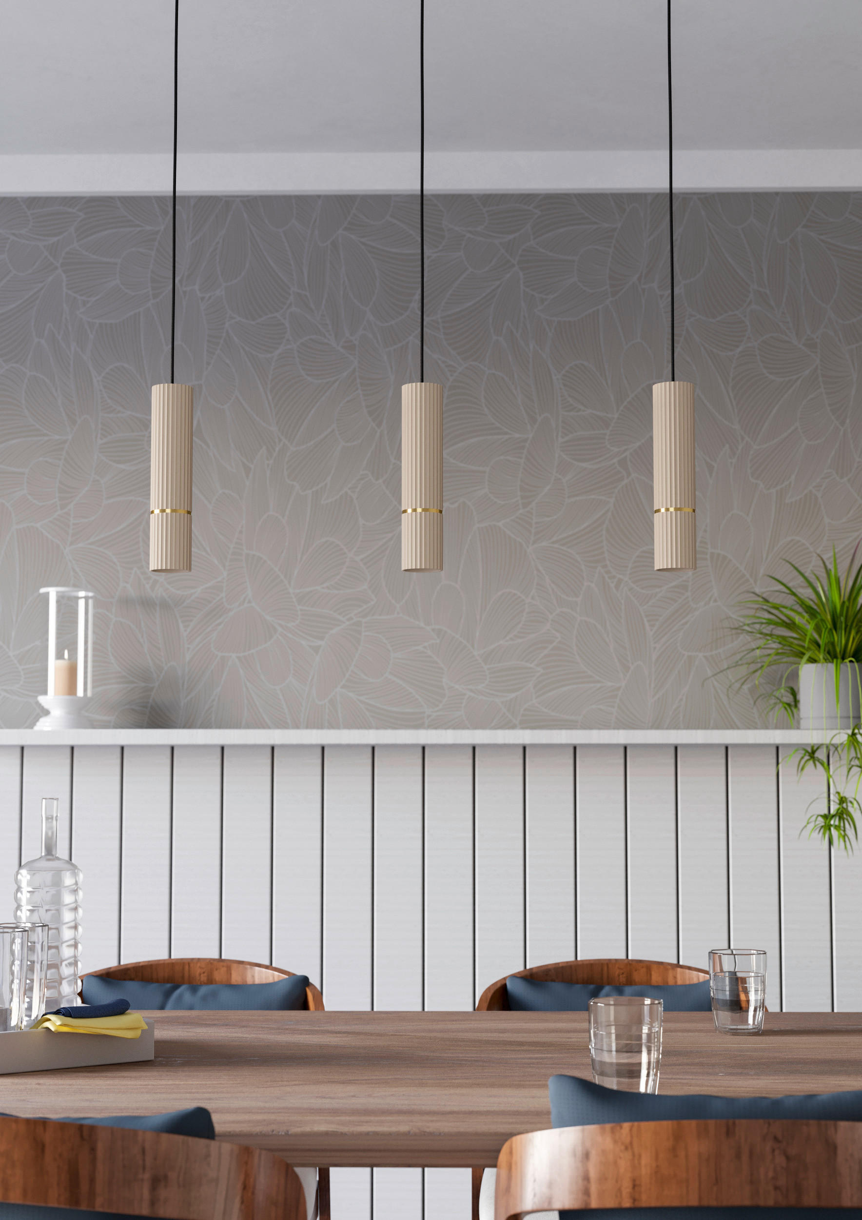 HÄNGELEUCHTE 110/9/150 cm    - Sandfarben/Schwarz, Design, Metall (110/9/150cm) - Eglo