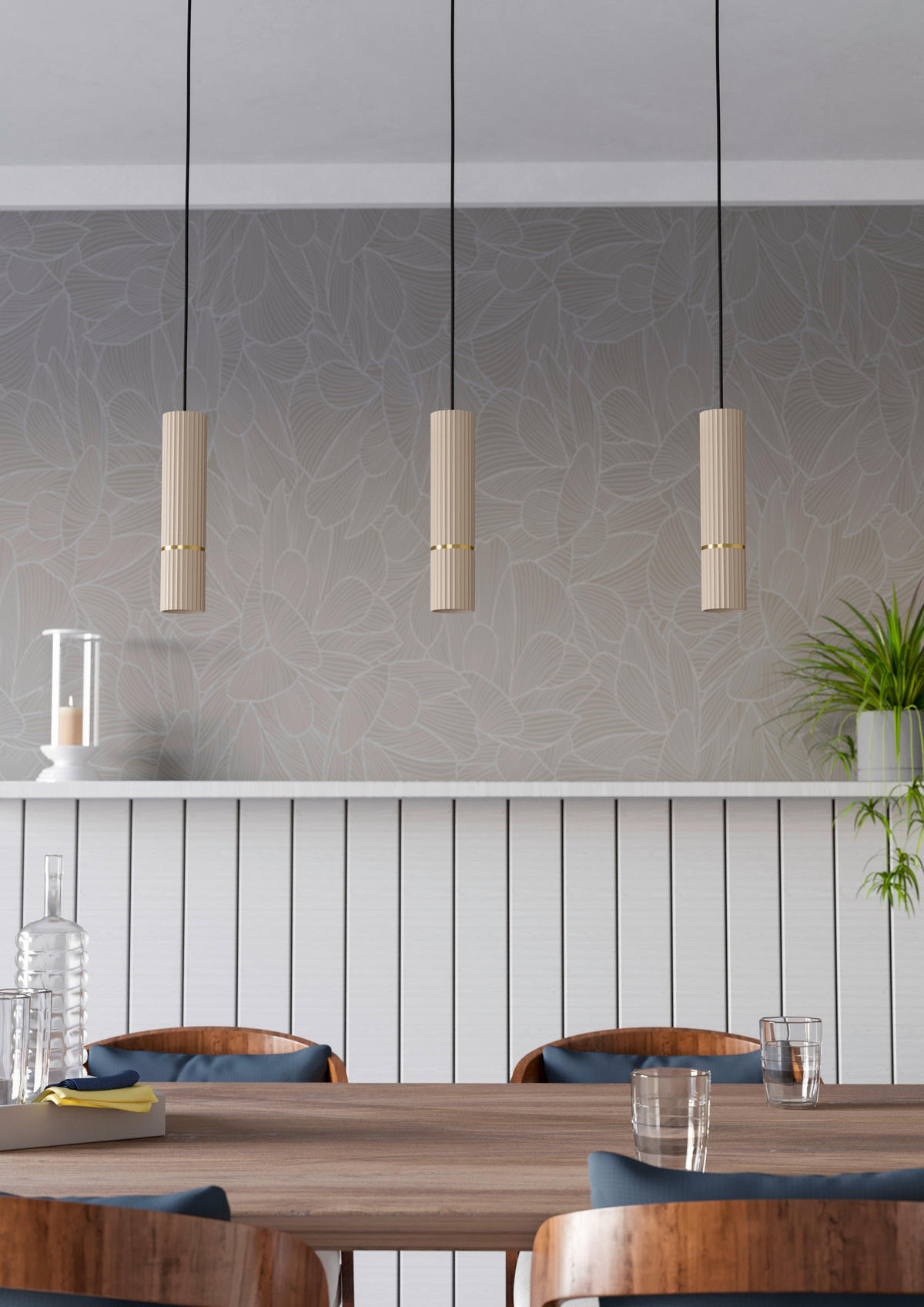HÄNGELEUCHTE 110/9/150 cm    - Sandfarben/Schwarz, Design, Metall (110/9/150cm) - Eglo