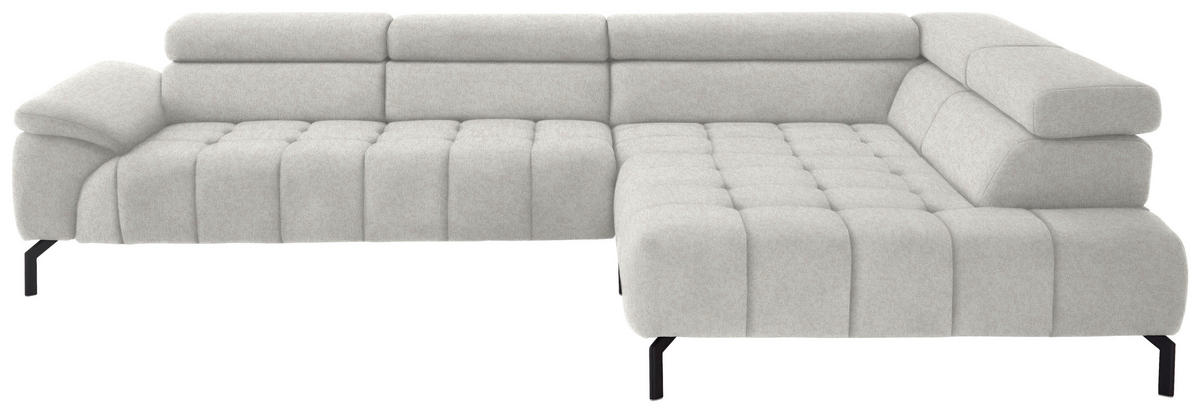 ECKSOFA in Chenille Beige  323/222 cm  - Beige/Schwarz, Design, Textil/Metall (323/222cm) - Beldomo Style