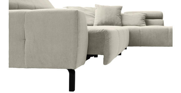 ECKSOFA Naturfarben Cord - Schwarz/Naturfarben, KONVENTIONELL, Textil/Metall (311/219cm) - Hom`in