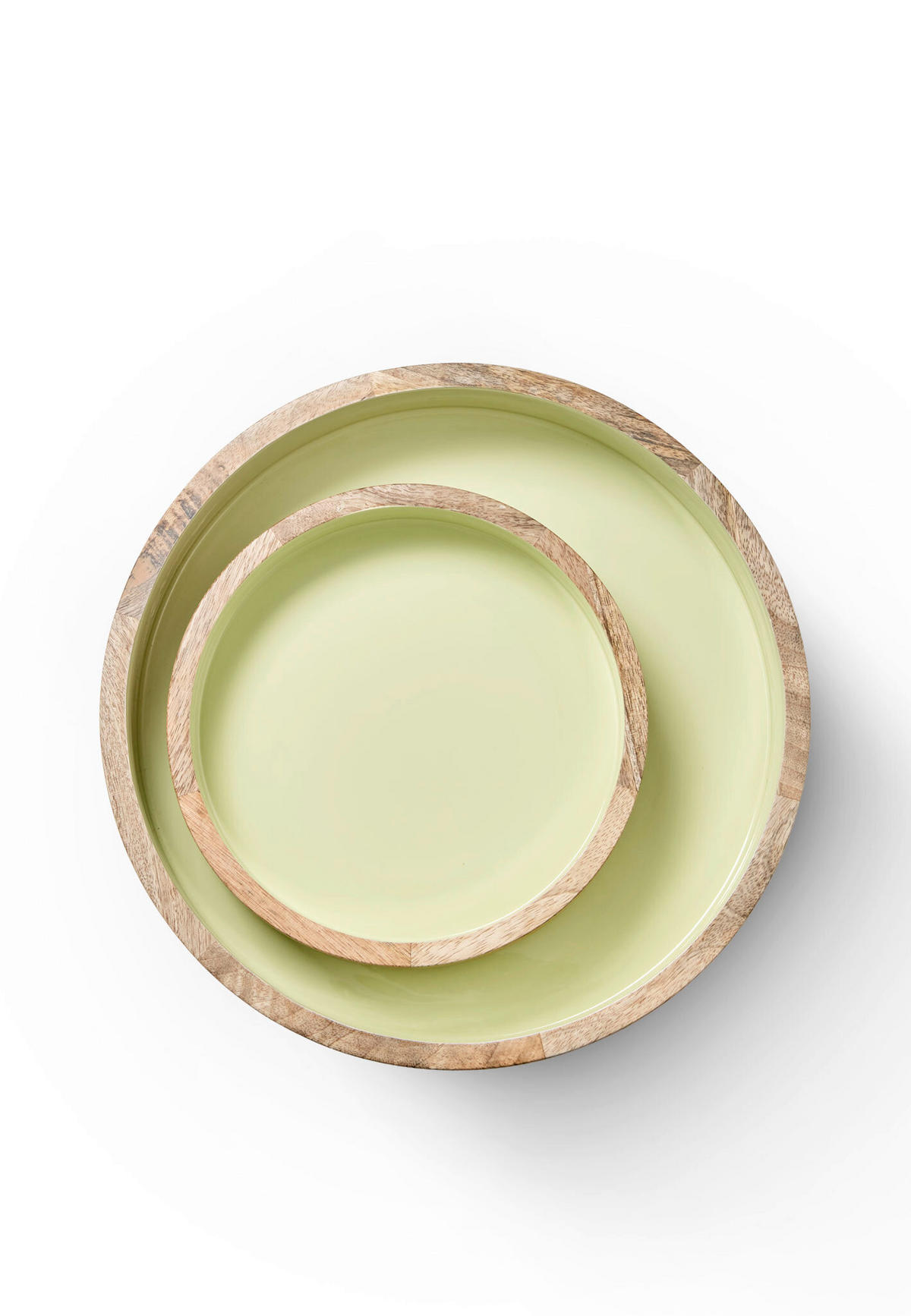 DEKOSCHALE - Salbeigrün/Mokka, Basics, Holz (32,5/8cm) - FYNCH-HATTON