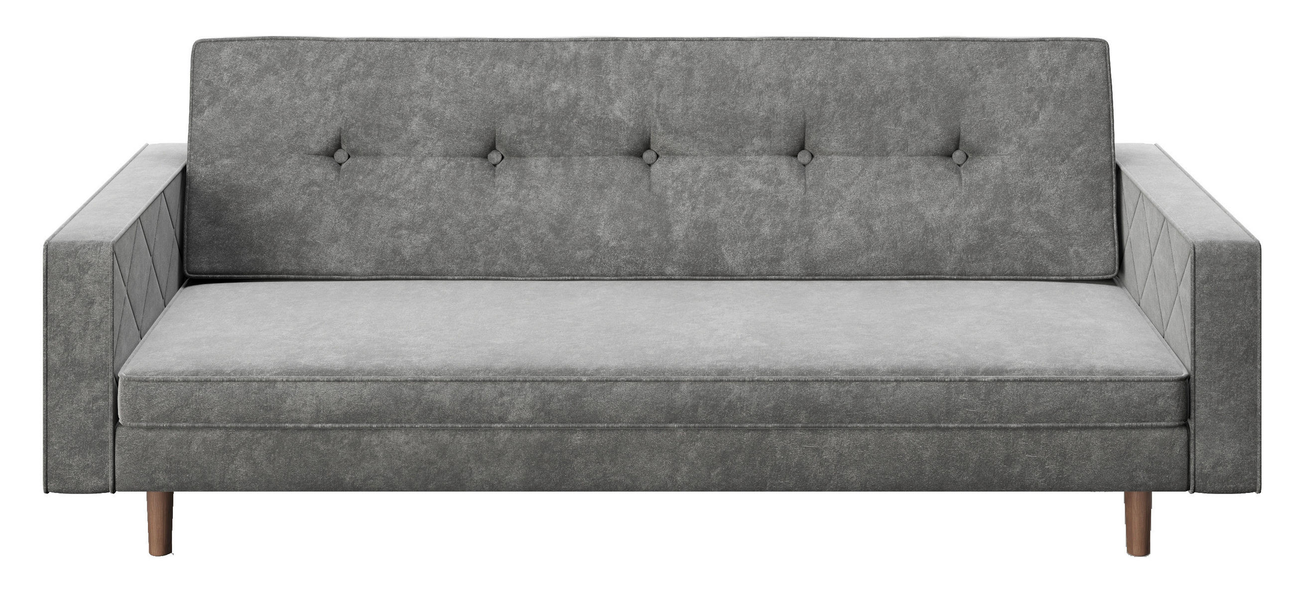 SCHLAFSOFA in Samt Grau  - Braun/Grau, KONVENTIONELL, Holz/Textil (200/80/81cm) - Playboy