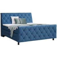 BOXSPRINGBETT 180/200 cm  in Blau  - Blau/Schwarz, KONVENTIONELL, Holz/Textil (180/200cm) - Ti'me
