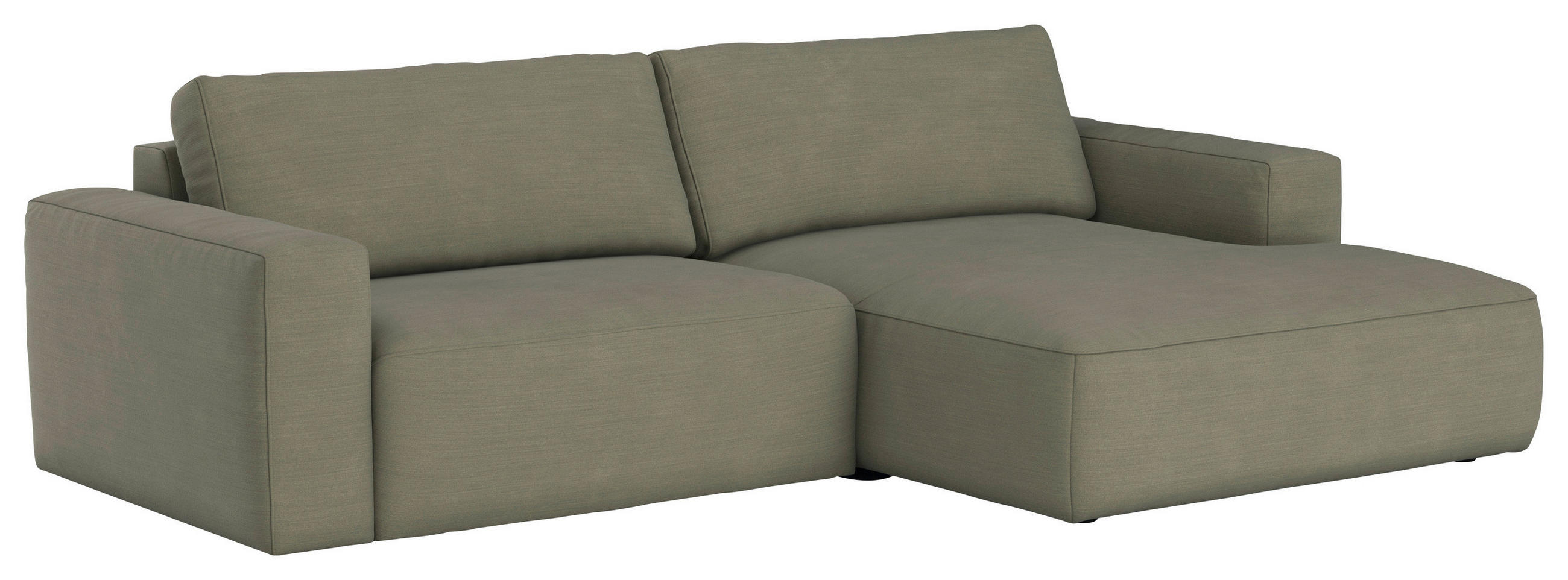 ECKSOFA in Webstoff Grün  - Schwarz/Grün, Modern, Kunststoff/Textil (283/175cm) - MID.YOU