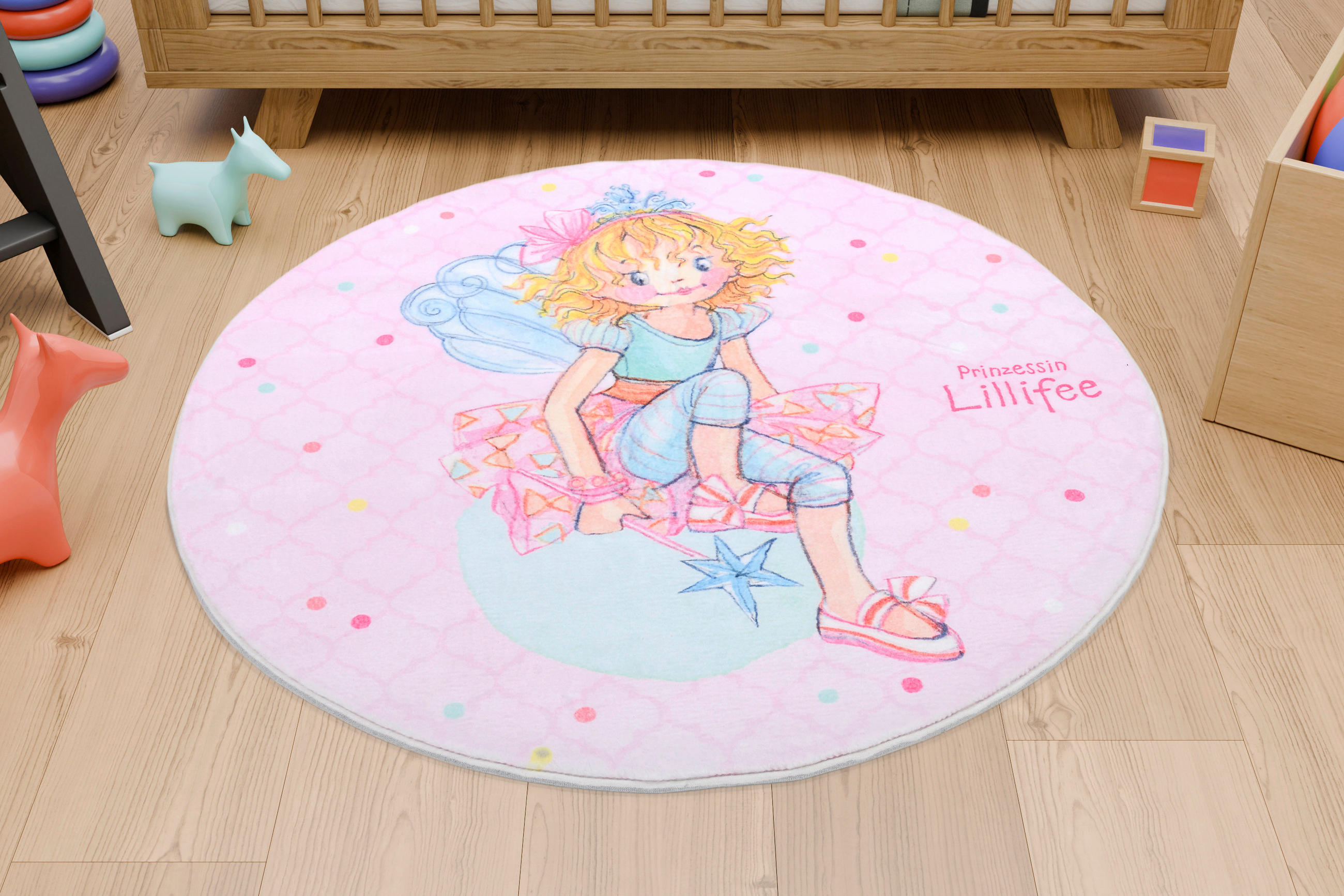 KINDERTEPPICH 100 cm Prinzessin Lillifee  - Hellrosa, Design, Textil (100cm)