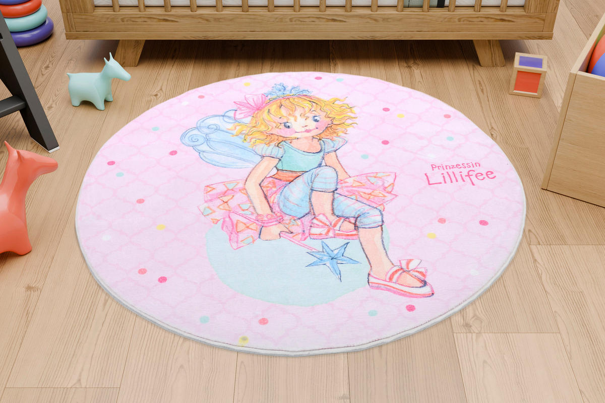 KINDERTEPPICH 100 cm Prinzessin Lillifee  - Hellrosa, Design, Textil (100cm)