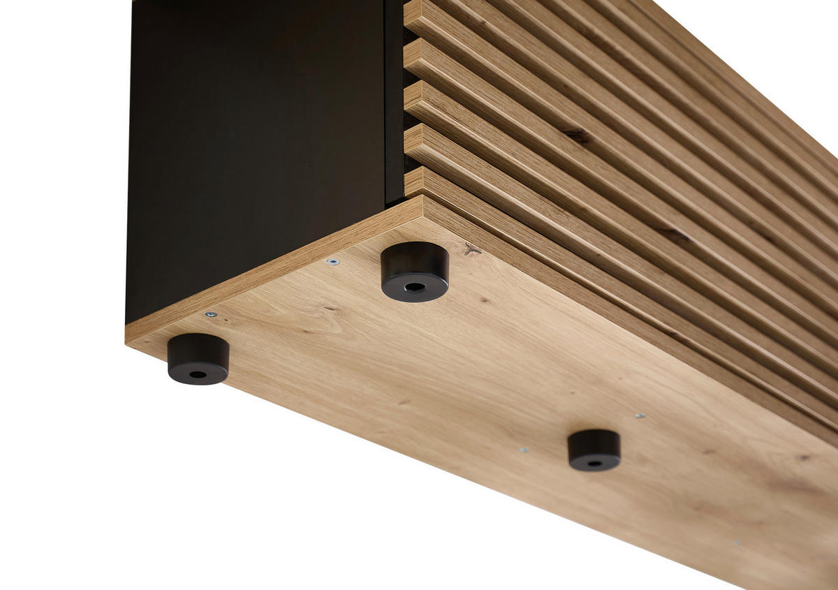 LOWBOARD  in 180/30/30 cm  - Schwarz/Eiche Artisan, Design, Holzwerkstoff/Kunststoff (180/30/30cm) - Boxxx