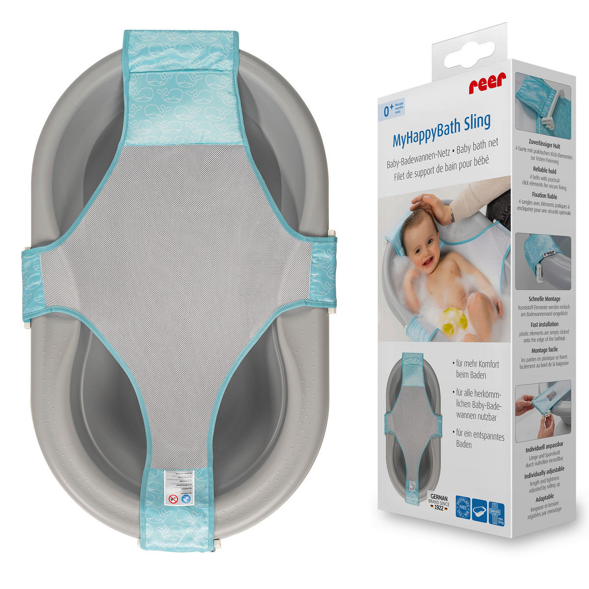 BADEWANNENEINSATZ  - Pastellblau/Weiß, Basics, Kunststoff (64/100cm) - Reer
