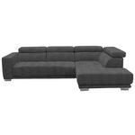 ECKSOFA in Chenille Grau  301/207 cm  - Chromfarben/Grau, Design, Textil (301/207cm) - Xora