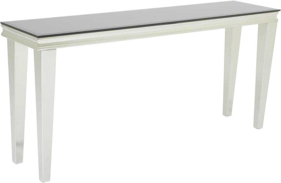 KONSOL i metall, glas   160/76/40 cm  - stålfärgad/svart, Design, metall/glas (160/76/40cm)