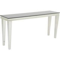 KONSOL i metall, glas   160/76/40 cm  - stålfärgad/svart, Design, metall/glas (160/76/40cm)