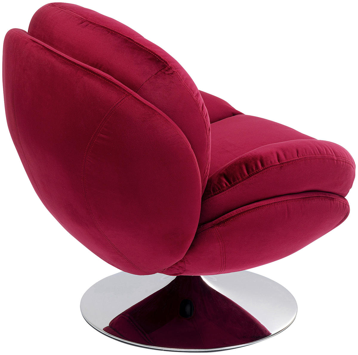DESIGNSESSEL in Samt Chromfarben, Dunkelrot  - Chromfarben/Dunkelrot, Design, Textil/Metall (79/65/56cm) - Kare-Design