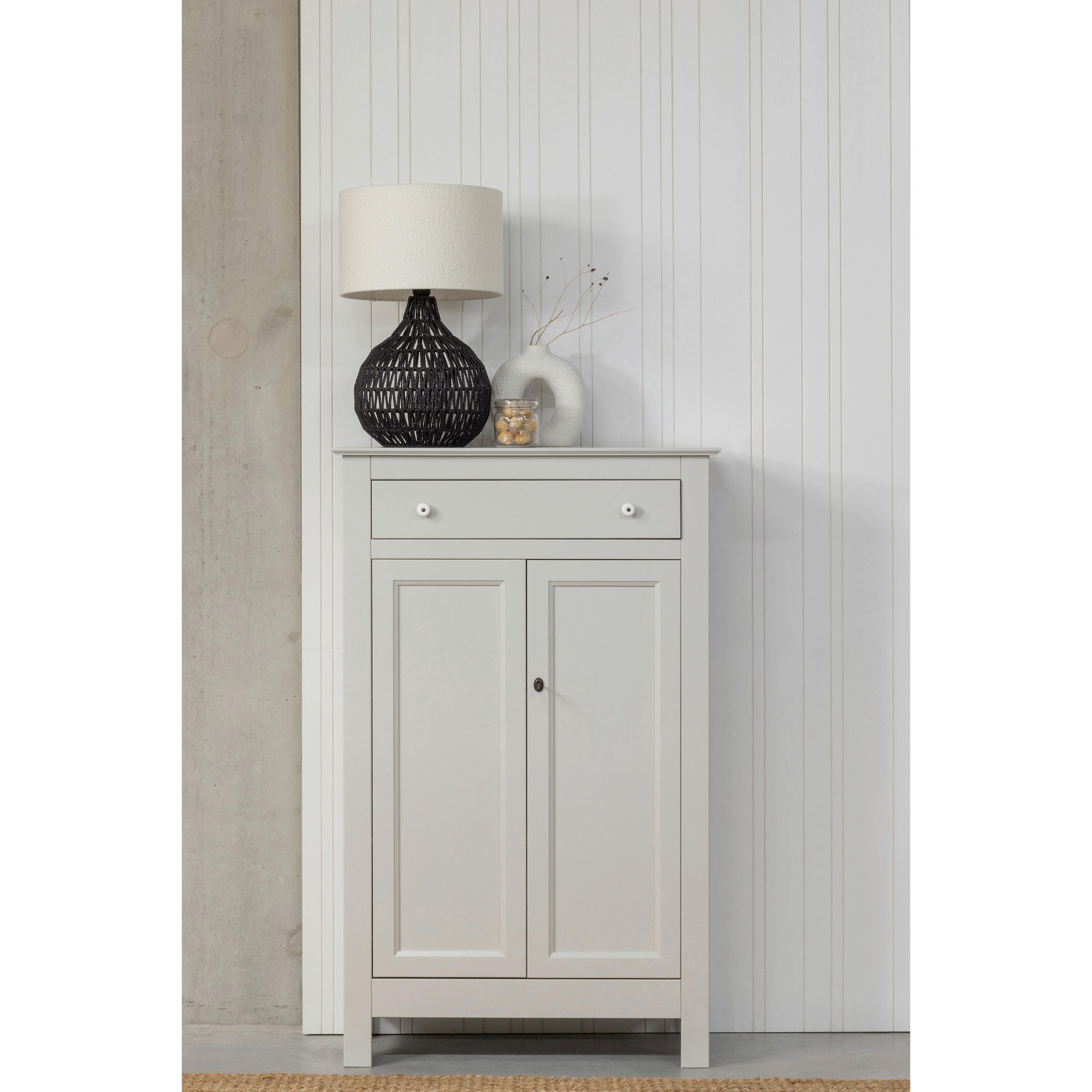 KOMMODE Eva  in 93/150/40 cm  - Hellgrau/Schwarz, Design, Holz/Holzwerkstoff (93/150/40cm) - Livetastic