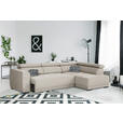 ECKSOFA Greige Struktur  - Greige/Schwarz, Design, Kunststoff/Textil (284/205cm) - Xora