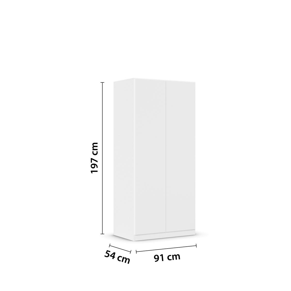 DREHTÜRENSCHRANK in  - Weiss, Modern, Holzwerkstoff (91/197/54cm) - Rauch Möbel