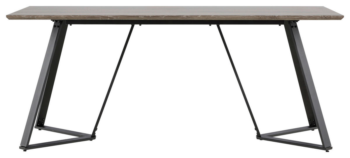 ESSTISCH furniert rechteckig Grau, Schwarz  - Schwarz/Grau, Design, Holzwerkstoff/Metall (180/90/75cm) - Livetastic