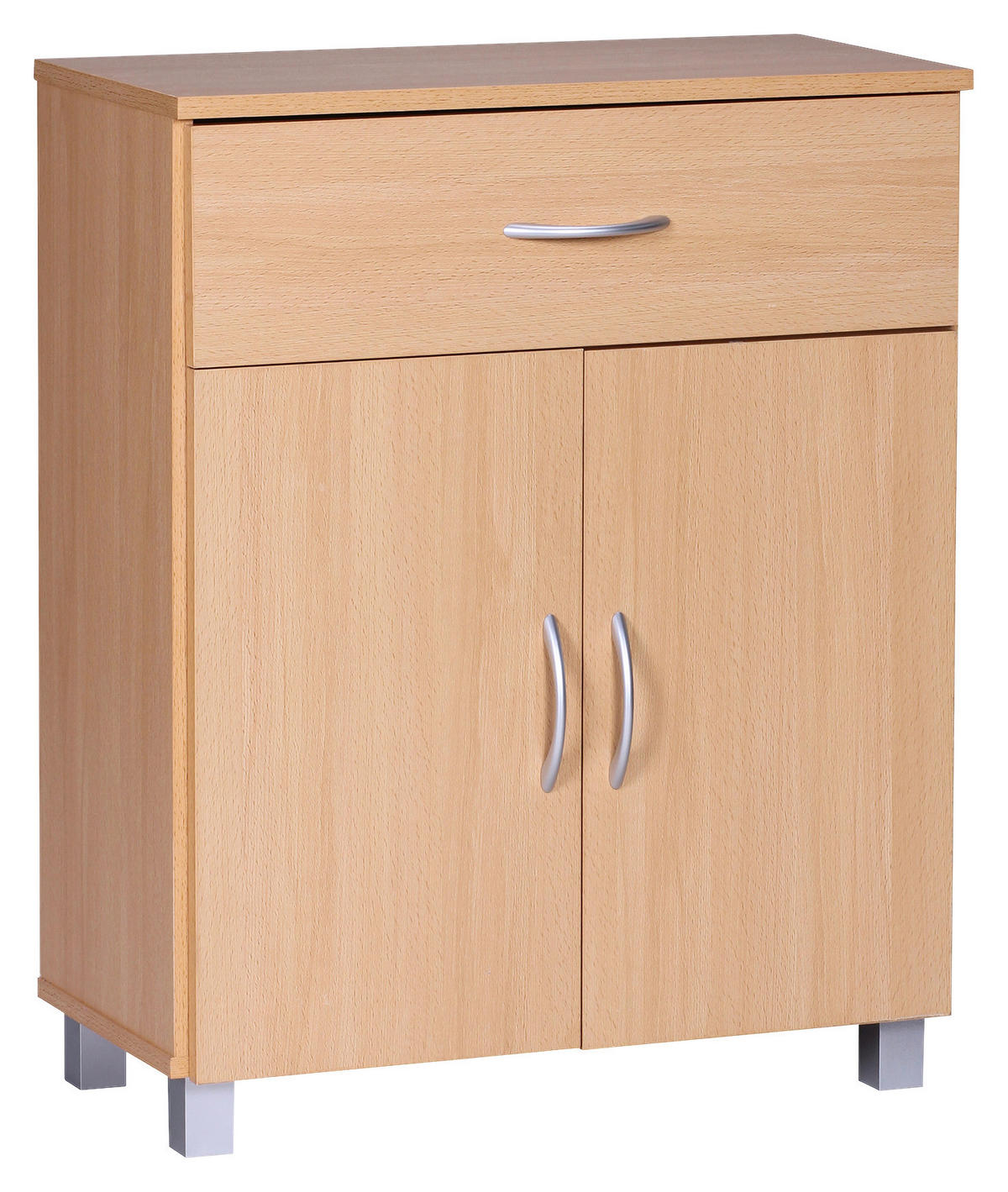 KOMÓD 60/75/30 cm  - bükk/szürke, Konventionell, műanyag/faalapú anyag (60/75/30cm) - MID.YOU